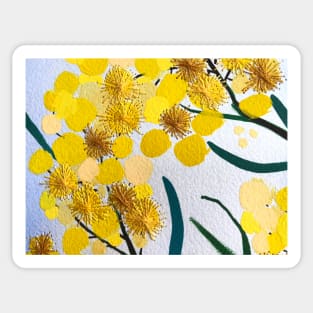 Golden Wattle Flowers by Leah Gay Sticker